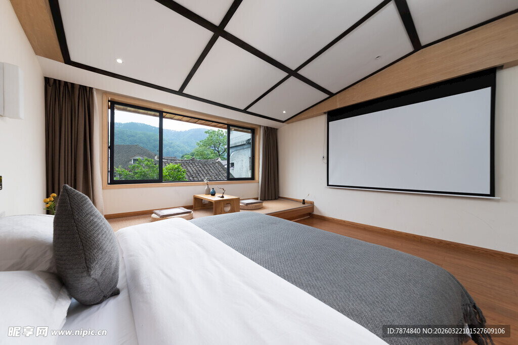 现代简约风格卧室影视房