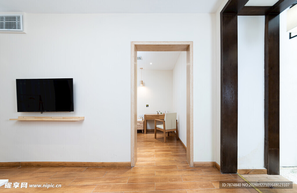 简约客厅与过道室内场景