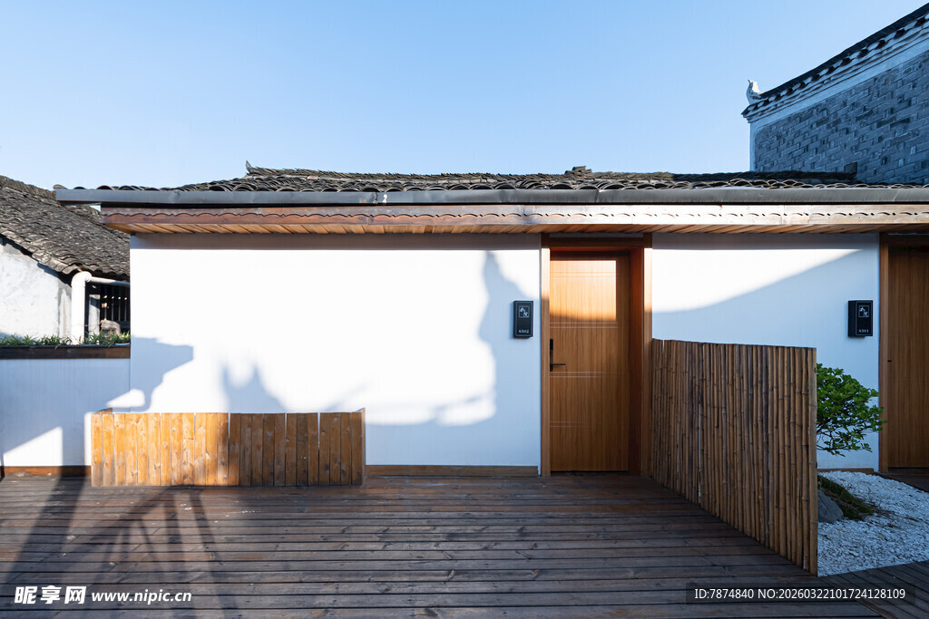 简约中式庭院建筑外观