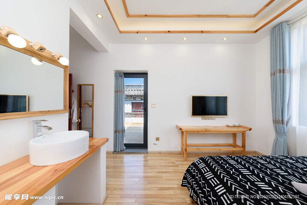 简约北欧风卧室室内场景