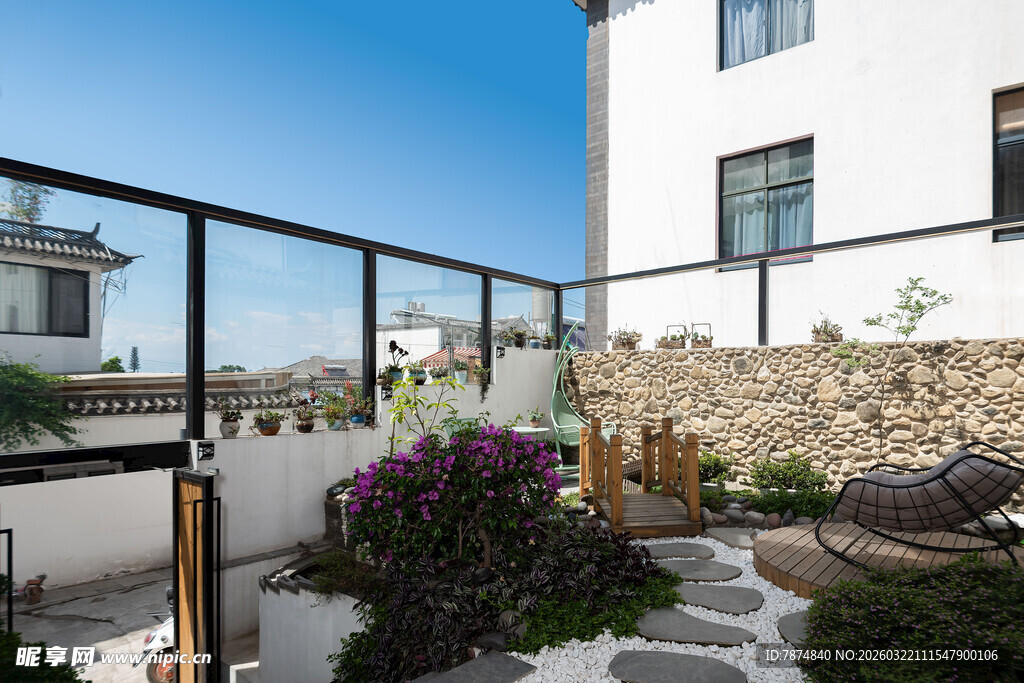 现代露台花园景观