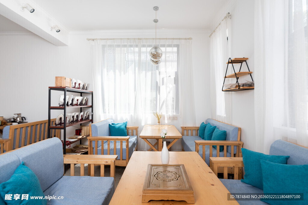 简约清新客厅休闲空间