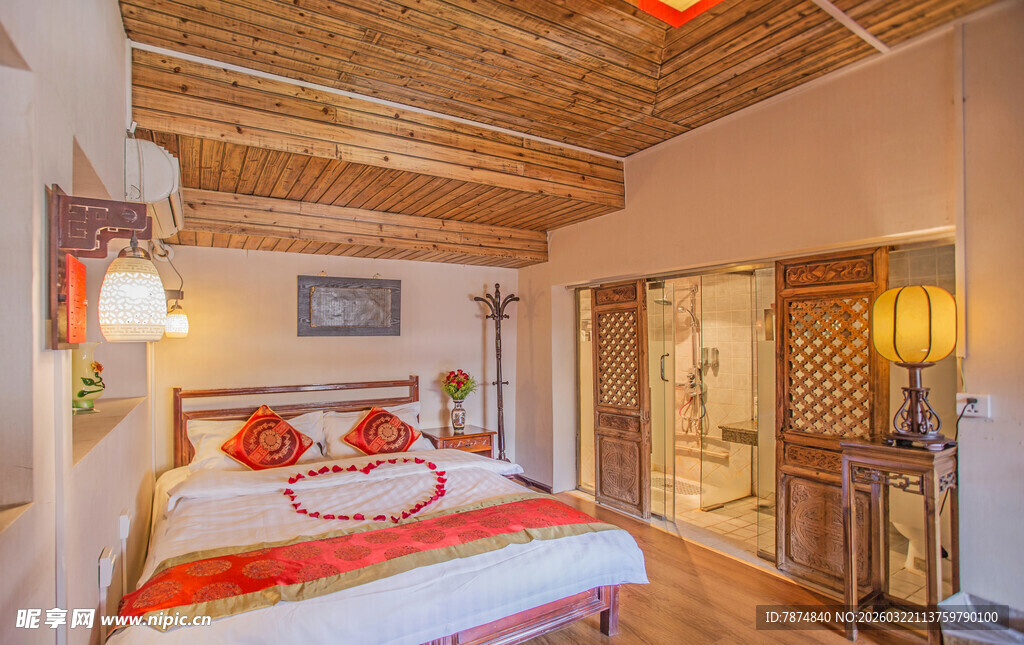 温馨复古风卧室场景展示