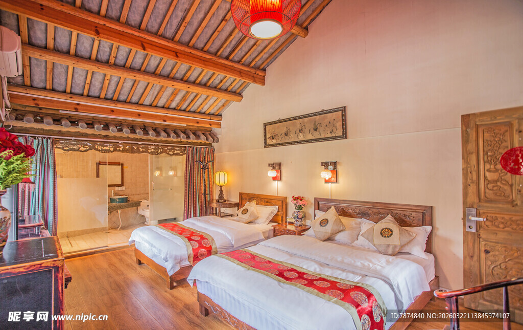 中式风格温馨民宿卧室