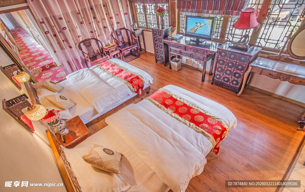 中式风格温馨双人客房