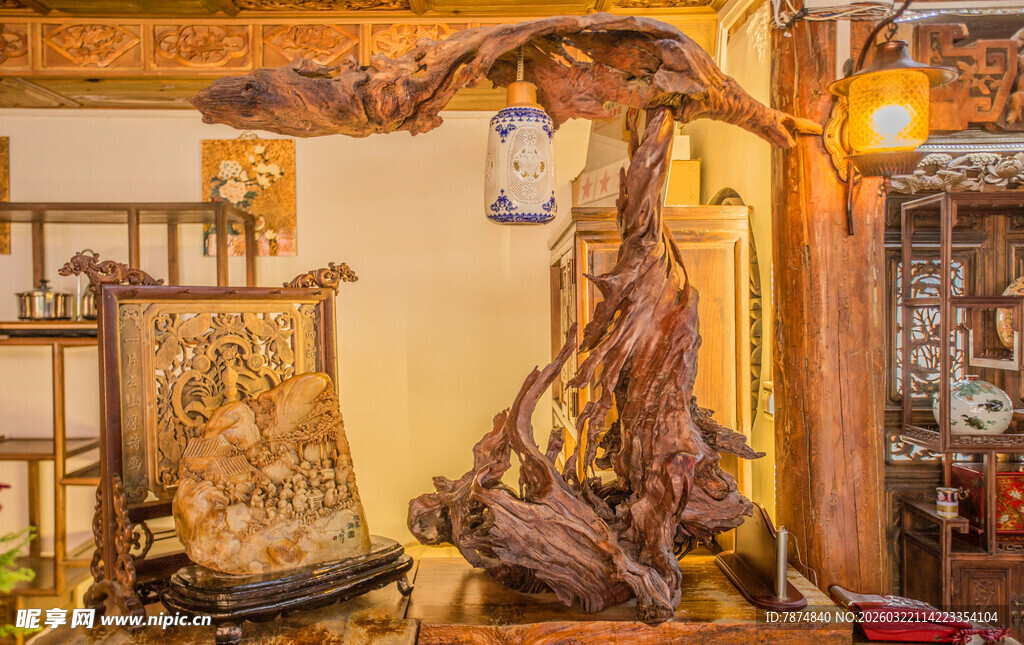 复古风格手工艺品展示空间