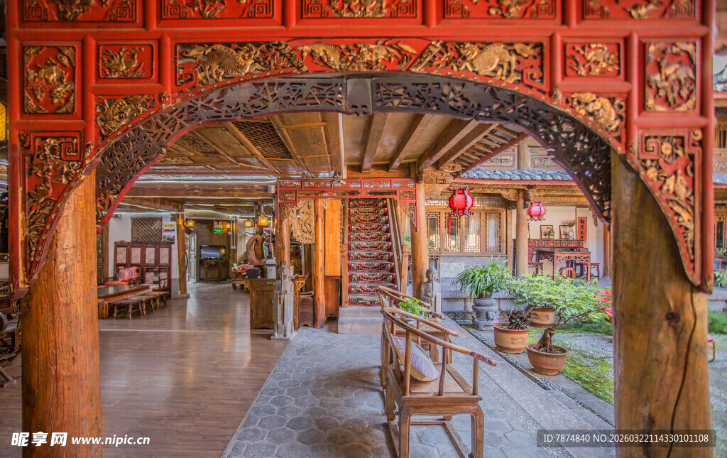 中式传统古建内景象