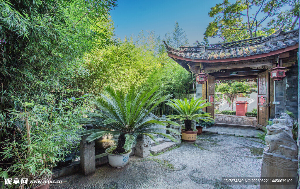 中式庭院 绿植环绕的雅致景