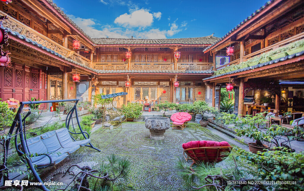 中式庭院的闲适景致