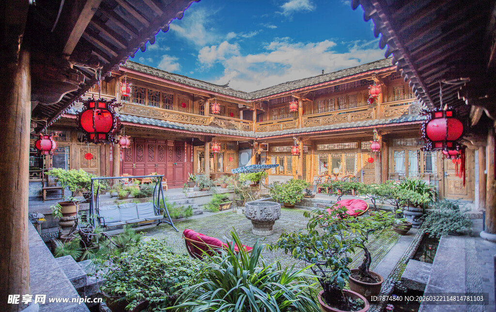 中式庭院古建筑景观