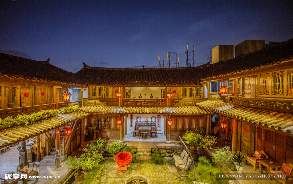 古院落夜景 尽显中式风情