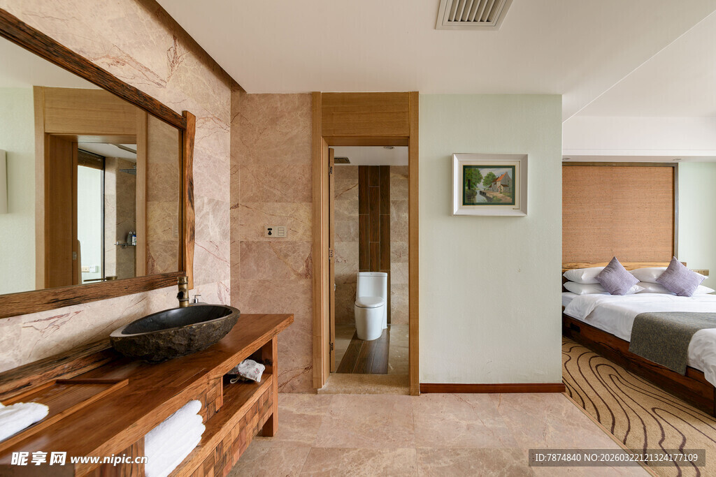 现代简约风卧室与卫浴空间