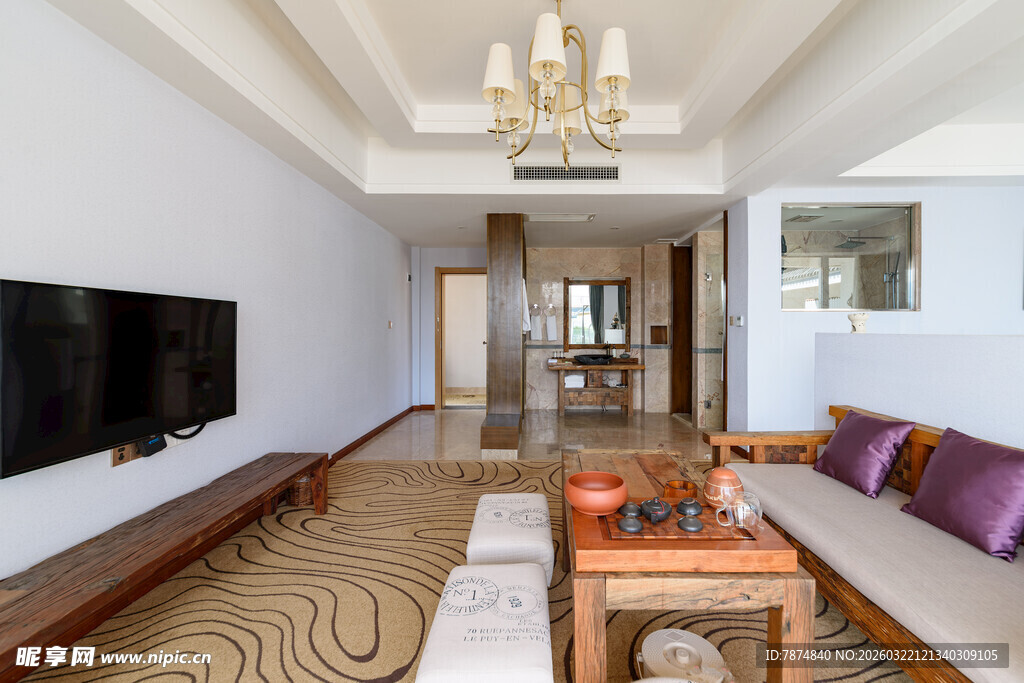 现代简约风客厅室内景象