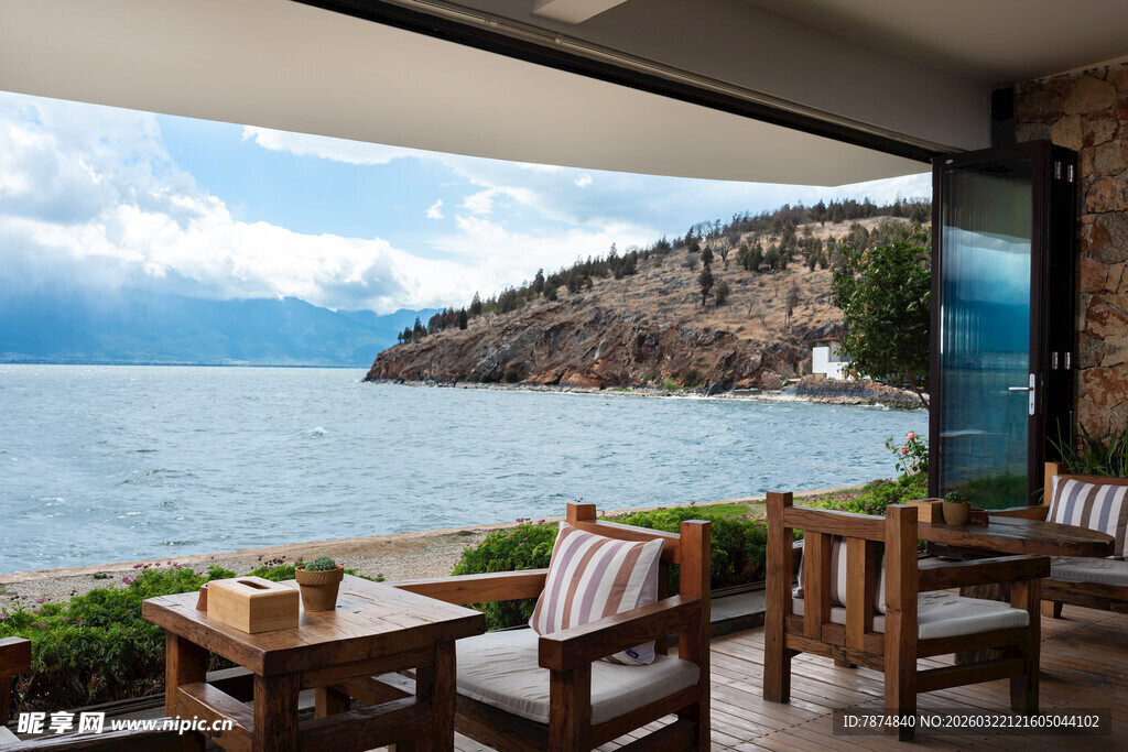 海景露台休闲桌椅景观
