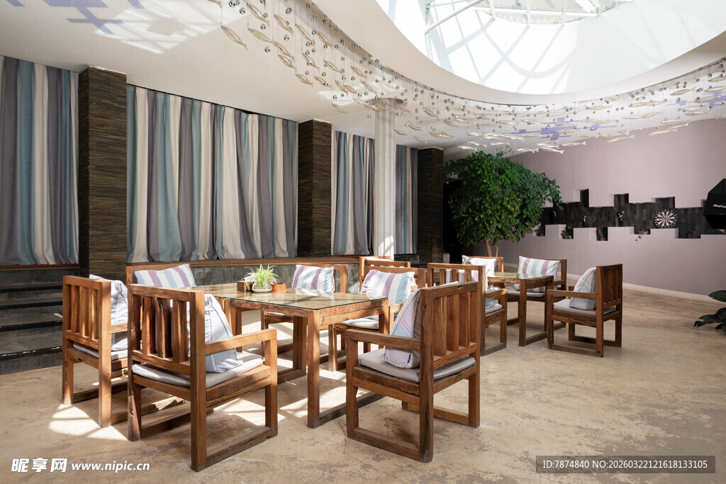 中式餐厅室内雅致桌椅陈设
