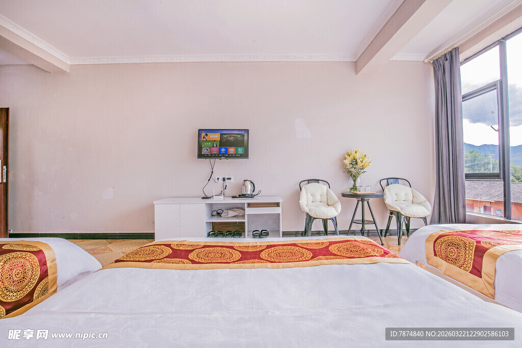 温馨明亮的卧室室内场景