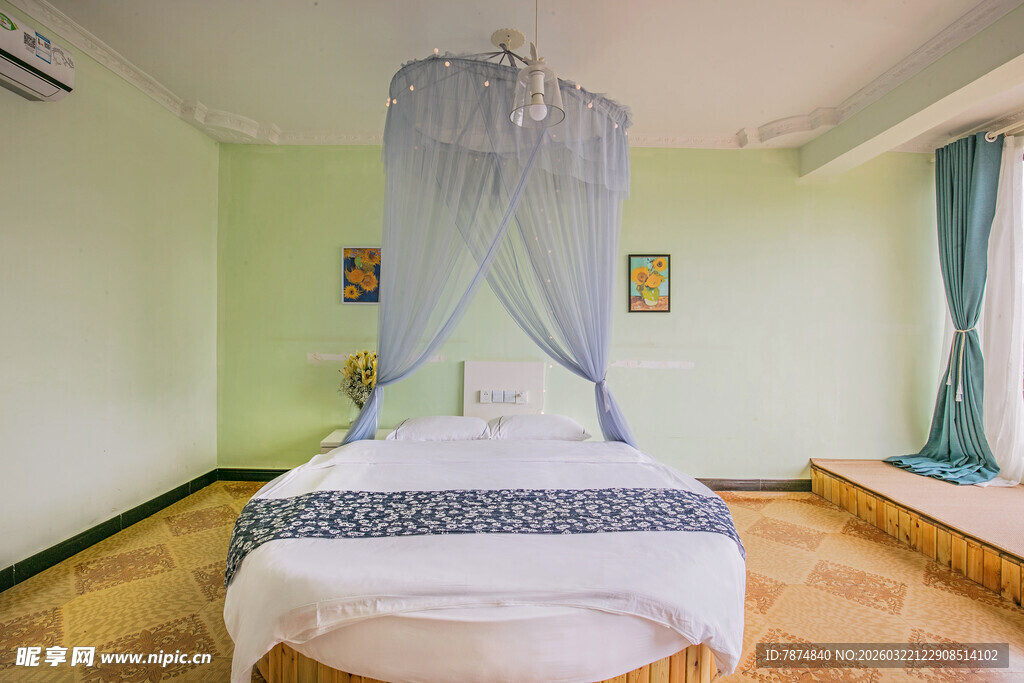 清新简约风卧室温馨场景