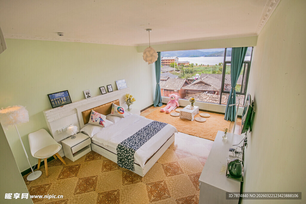 温馨海景卧室室内景致