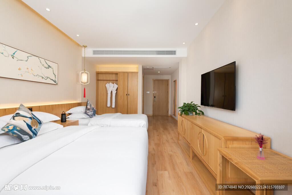 温馨双人卧室室内场景