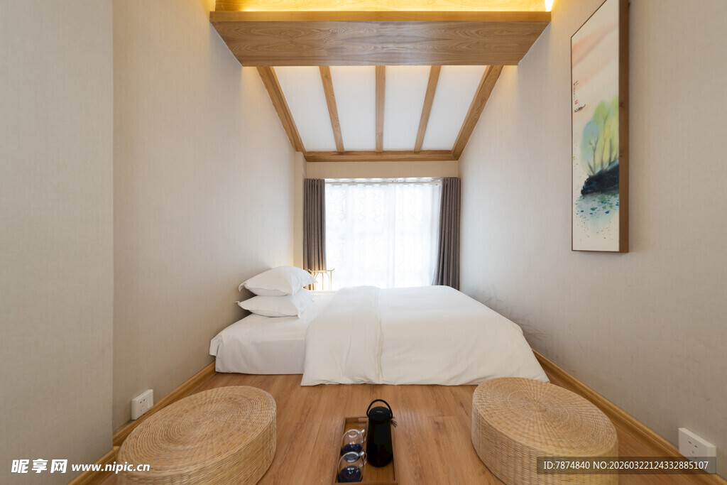 日式简约风榻榻米卧室空间