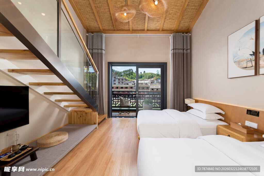 现代简约风复式卧室空间