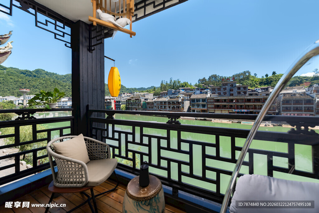 中式阳台景观 惬意休闲处