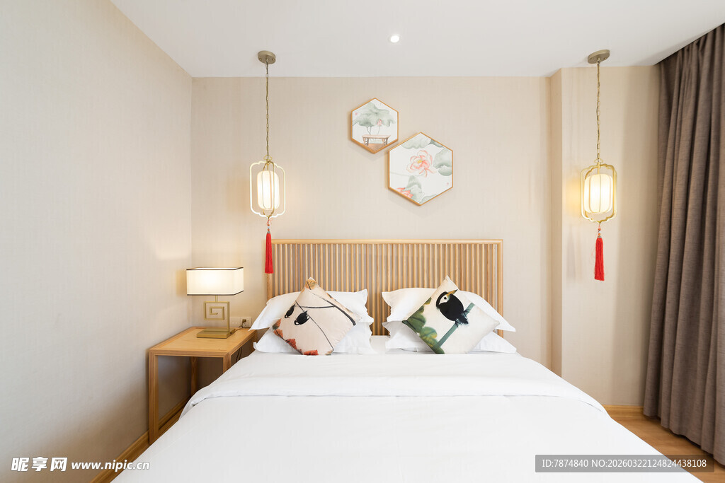 简约温馨卧室室内场景