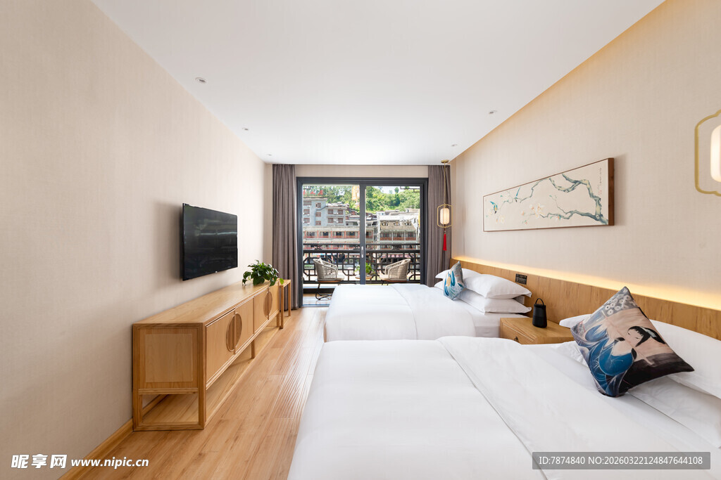 简约温馨卧室室内场景