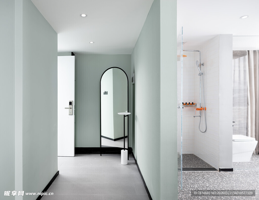 简约清新的现代走廊与卫浴