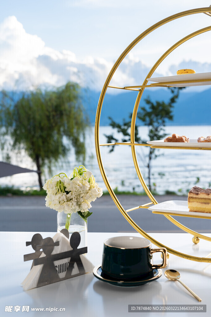 海边精致下午茶场景