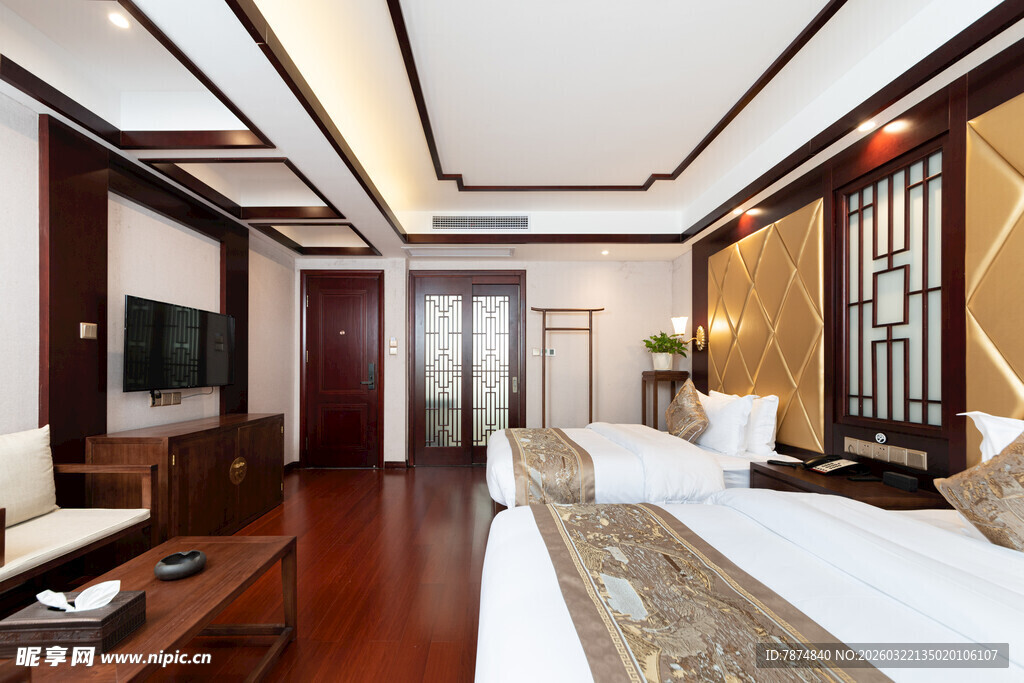 中式典雅卧室室内空间展示