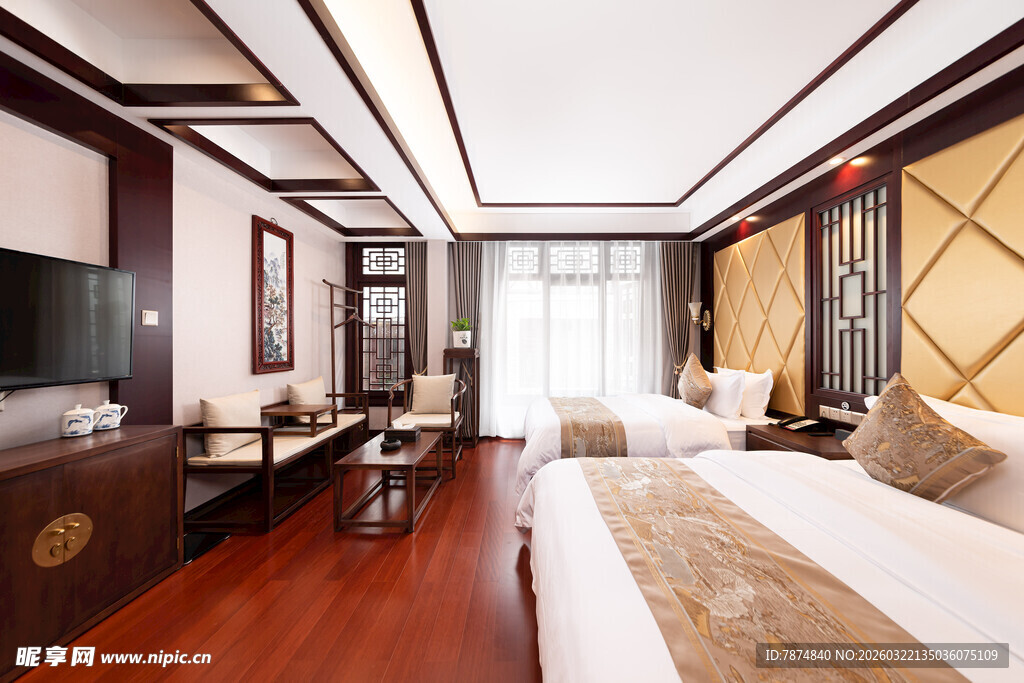 中式风格豪华卧室场景