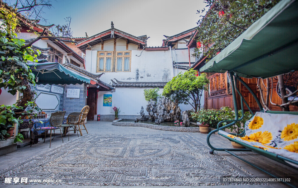 中式庭院休闲场景