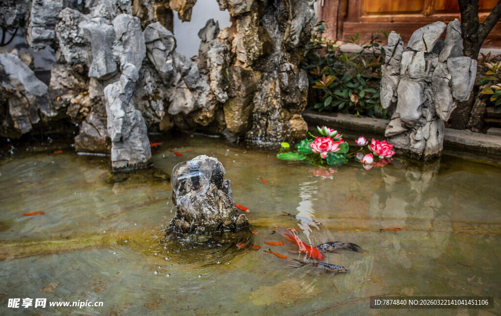 中式园林池塘景观