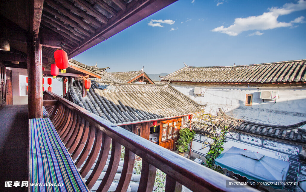 中式庭院露台风景