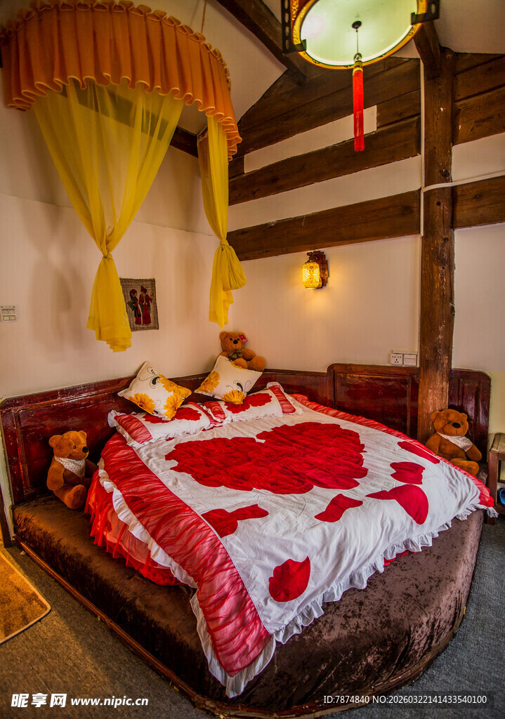 中式古风温馨卧室场景