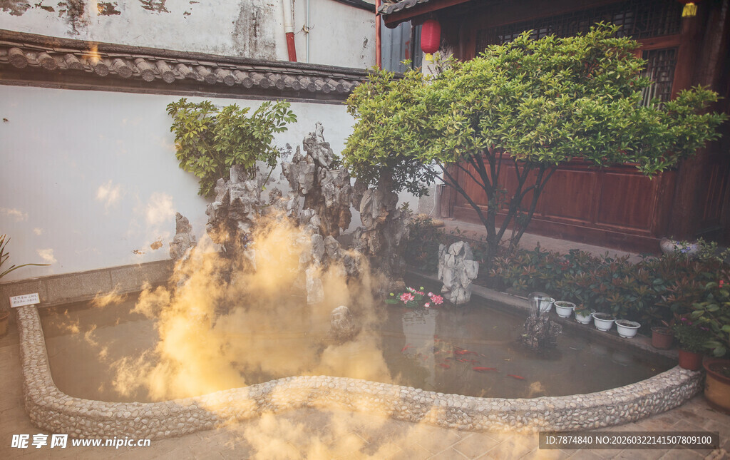 中式庭院喷泉景观