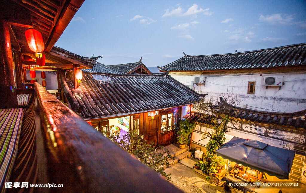 古村落夜景 静谧美好
