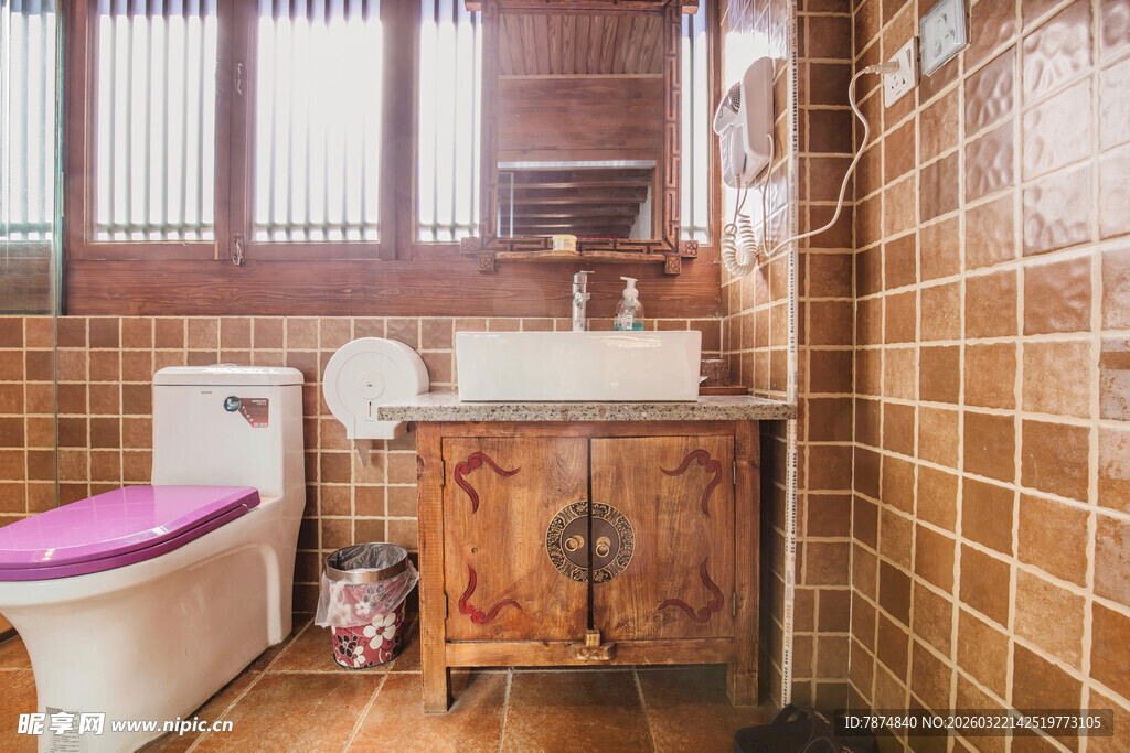 复古风卫生间室内场景