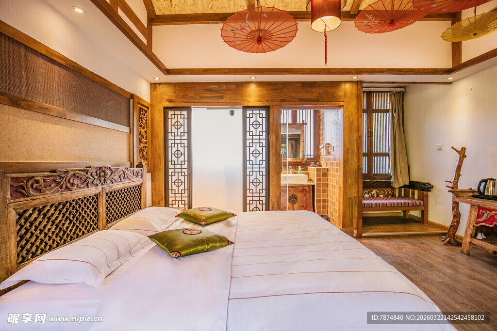 中式典雅卧室温馨空间