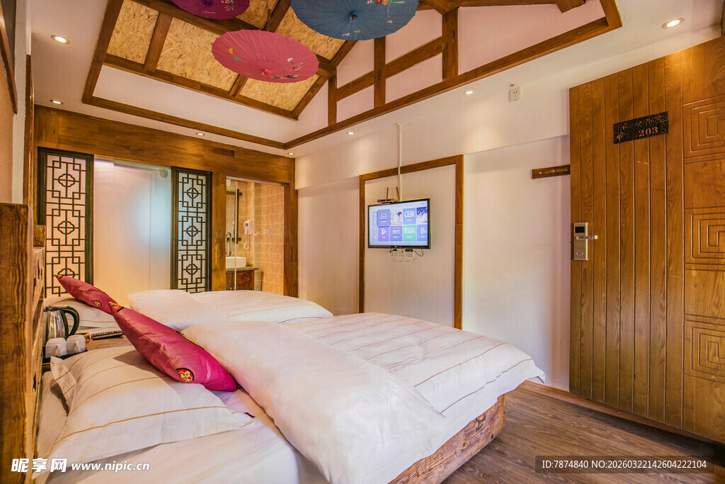 温馨木质风卧室室内场景