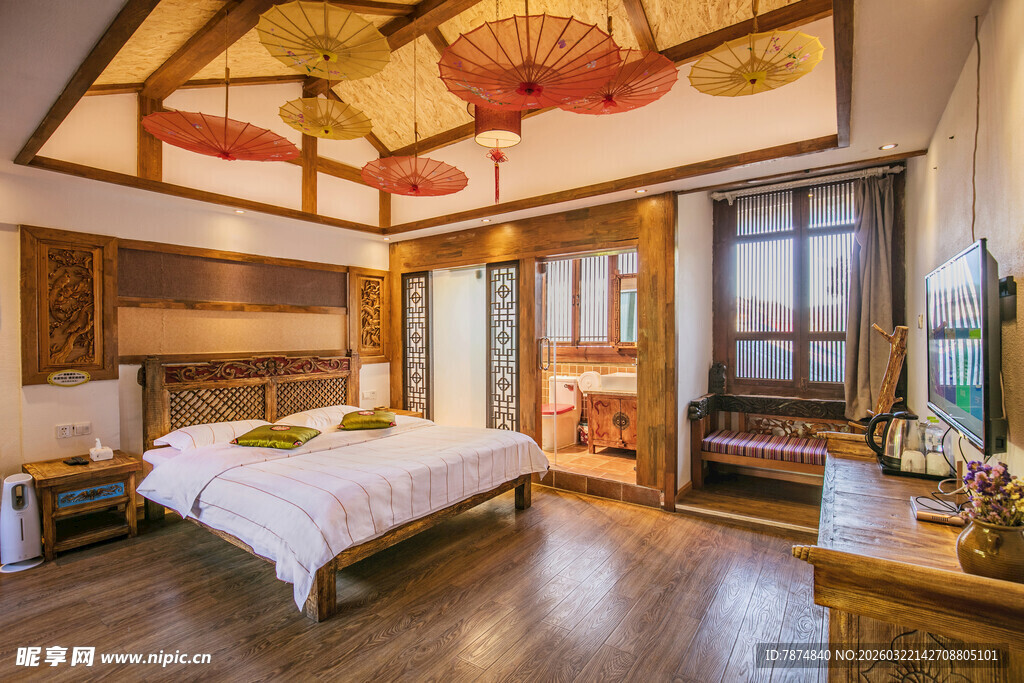 中式典雅卧室温馨空间