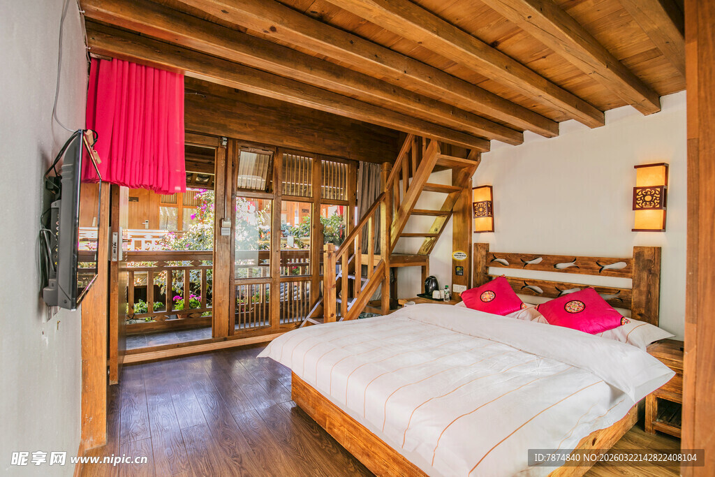 温馨木质风卧室温馨场景