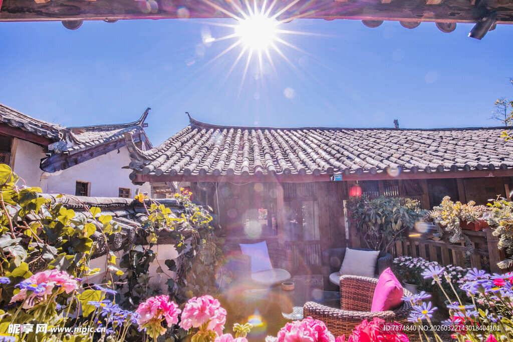 古村落春日繁花美景