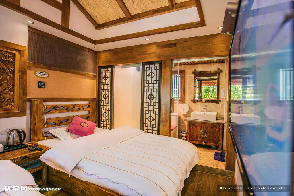 中式典雅卧室温馨空间