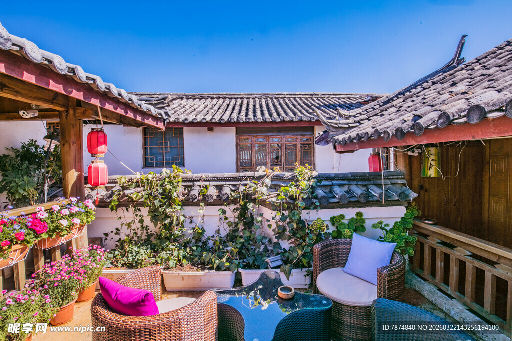 中式庭院露台休闲空间