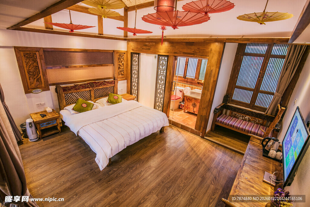 中式风格温馨卧室空间