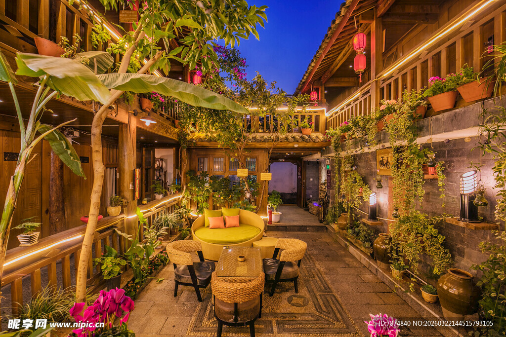 中式庭院花园休闲美景