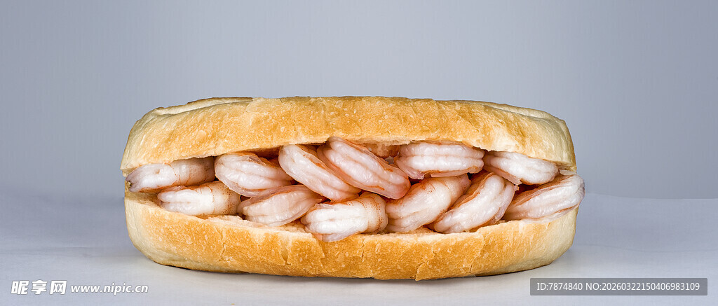 虾仁夹心三明治