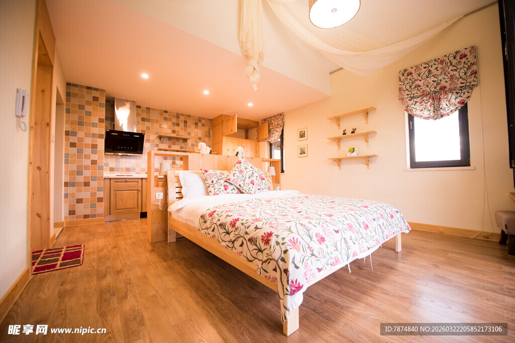 温馨浪漫的卧室室内场景